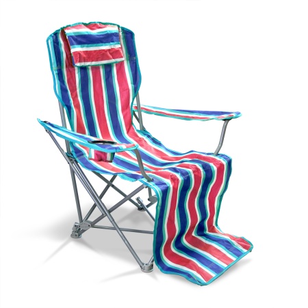 Шезлонг красный в полоску