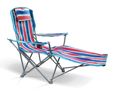 Шезлонг красный в полоску
