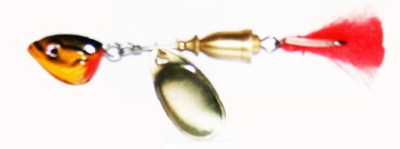 блесна вращающаяся с колокольчиком и подгрузом (1 лепесток) 16гр (уп-5шт)