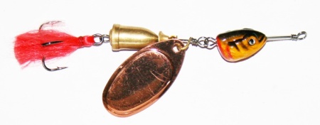 блесна вращающаяся с колокольчиком и подгрузом (1 лепесток) 23гр (уп-5шт)