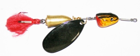 блесна вращающаяся с колокольчиком и подгрузом (1 лепесток) (уп-5шт)