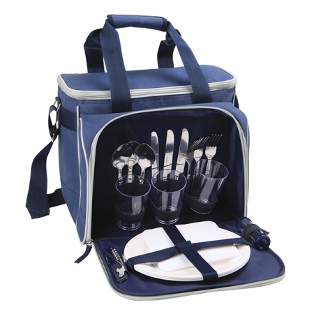 Сумка-холодильник с набором посуды для пикника на 3 персоны