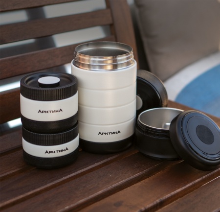 Термос для еды с тремя контейнерами вакуумный, бытовой, тм «Арктика», 1.3 л, арт. 308-1300