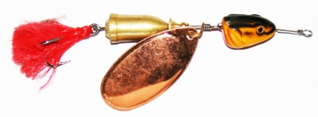 блесна вращающаяся с колокольчиком и подгрузом (1 лепесток) 34гр (уп-5шт)