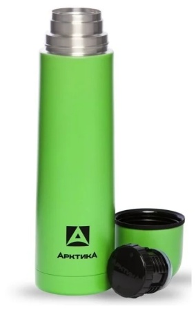 Термос для напитков 750 мл зеленый пластиковое напыление