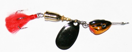 блесна вращающаяся с колокольчиком и подгрузом (1 лепесток) (уп-5шт)