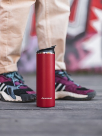 Термос-кружка вакуумный, бытовой, тм «Арктика», 0.48 л, арт. 710-480 красный