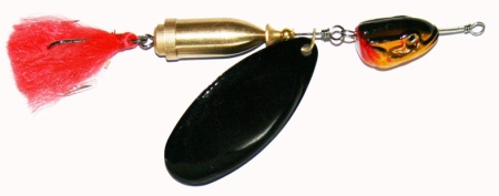 блесна вращающаяся с колокольчиком и подгрузом (1 лепесток) 45гр (уп-5шт)