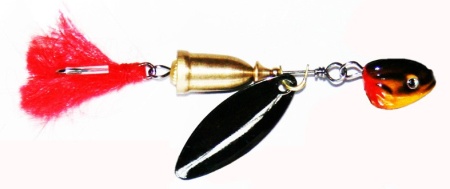 блесна вращающаяся с колокольчиком и подгрузом (1 лепесток) 14гр (уп-5шт)