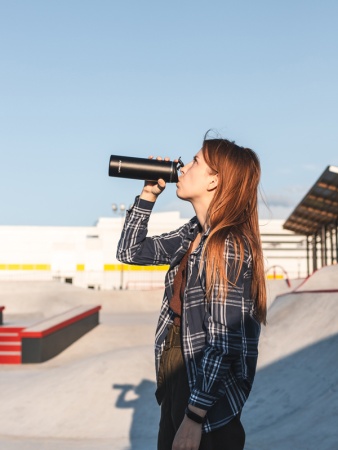 Термос-кружка вакуумный, бытовой, тм «Арктика», 0.48 л, арт. 710-480 чёрный