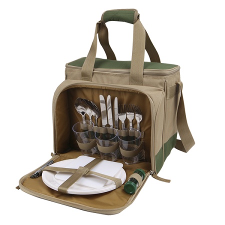 Сумка-холодильник с набором посуды для пикника на 3 персоны