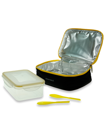 Ланч-сумка с контейнером и приборами, тм «Арктика», 2 л, арт. 020-2000-1 (чёрная)