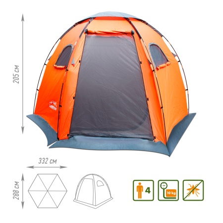 Палатка "Жасыбай" 4-х местная, лотос