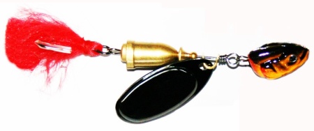 блесна вращающаяся с колокольчиком и подгрузом (1 лепесток)  27гр (уп-5шт)