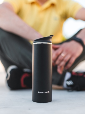 Термос-кружка вакуумный, бытовой, тм «Арктика», 0.48 л, арт. 710-480 чёрный