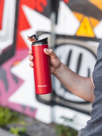 Термос-кружка вакуумный, бытовой, тм «Арктика», 0.48 л, арт. 710-480 красный